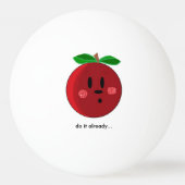 Funny Apple Face met Gezegde Pingpongballen (Achterkant)