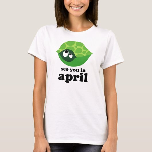 Funny April Vervaldatum Moederschapsuitkondiging s T-shirt (Voorkant)