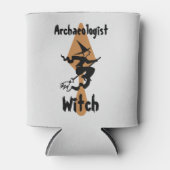 Funny Archeoloog Witch op een kamer en trowel Blikjeskoeler (Voorkant)