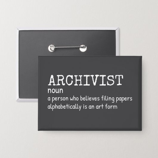 Funny Archivist Definition Button (Voorkant / Achterkant)