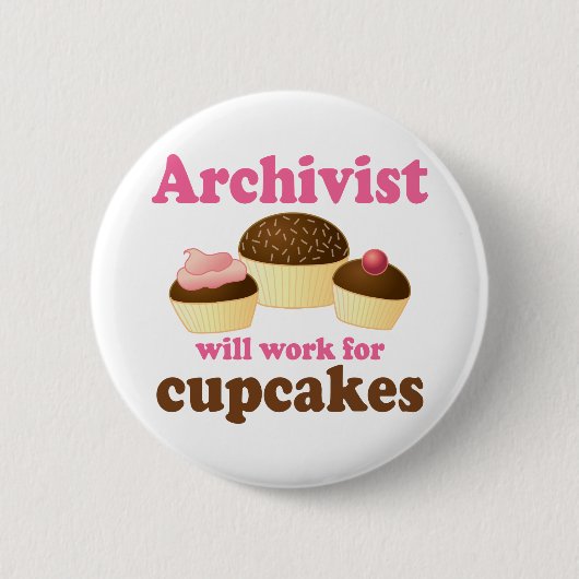Funny Archivist Ronde Button 5,7 Cm (Voorkant)