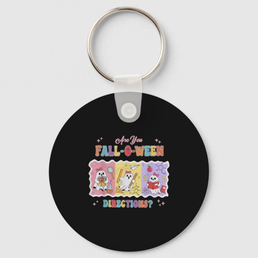Funny Are You Fall O Ween Directions Teacher Hallo Sleutelhanger (Voorkant)
