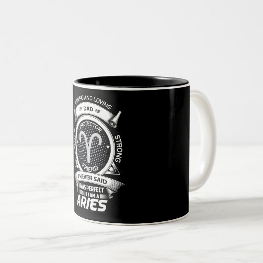 Funny Aries Zodiac Sign Two-Tone Coffee Mok (Voorkant rechts)