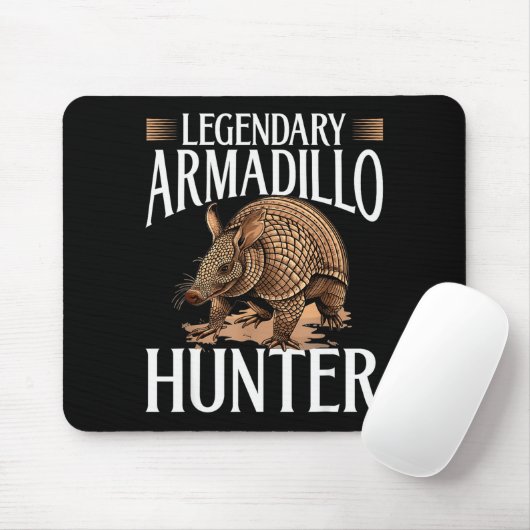 Funny Armadillo Animal Legendary Armadillo Hunter Muismat (Met muis)