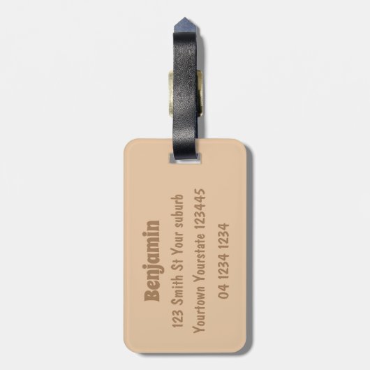 Funny armadillo happy cartoon illustratie bagagelabel (Achterkant verticaal)