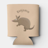Funny armadillo happy cartoon illustratie blikjeskoeler (Achterkant)