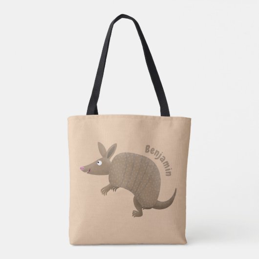Funny armadillo happy cartoon illustratie draagtas (Achterkant)