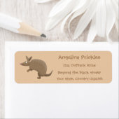 Funny armadillo happy cartoon illustratie etiket (Insitu)