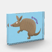 Funny armadillo happy cartoon illustratie fotoblokken (Links)