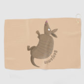 Funny armadillo happy cartoon illustratie golfhanddoek (Horizontaal)