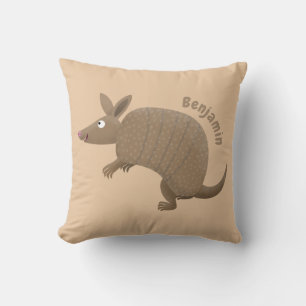 Funny armadillo happy cartoon illustratie kussen