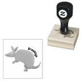 Funny armadillo happy cartoon illustratie 	rubberstempel (Gestempeld)