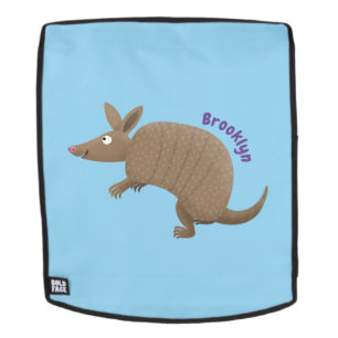 Funny armadillo happy cartoon illustratie rugtassen
