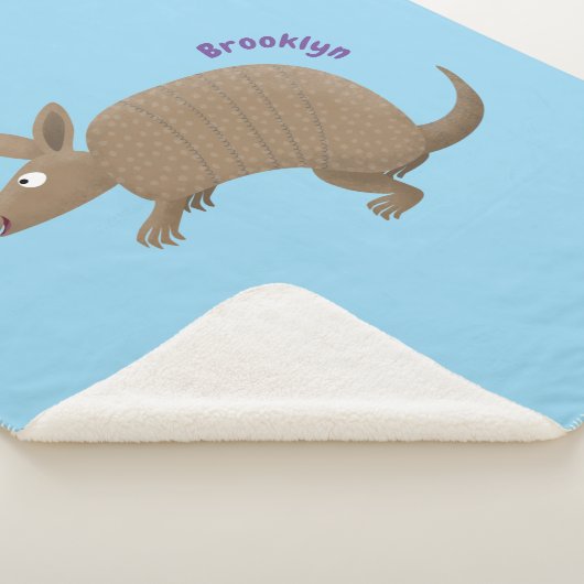 Funny armadillo happy cartoon illustratie sherpa deken (3/4)