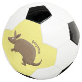 Funny armadillo happy cartoon illustratie voetbal (Drie kwart)