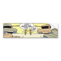 Funny Army Tank Cartoon Bumpersticker