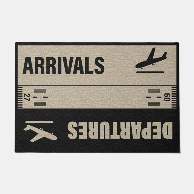 Funny Arrivals and Departures Doormat, Plane Mat (Voorkant)