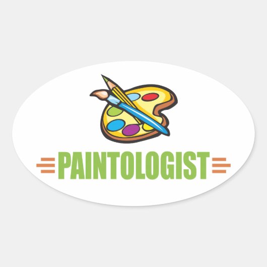 Funny Artist Ovale Sticker (Voorkant)