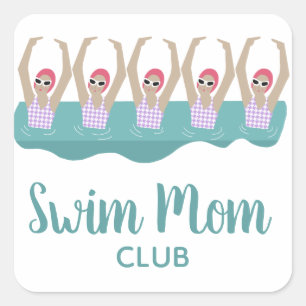 Funny Artistic Synchro Swimming zwemmers Vierkante Sticker