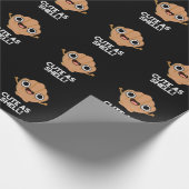 Funny as Shell Funny Seashell Pun Dark BG Cadeaupapier (Hoek)