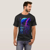 Funny Astronaut And Squid In Underwater Space With T-shirt (Voorkant volledig)
