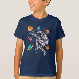 Funny Astronaut Basketball Space Galaxy T-shirt