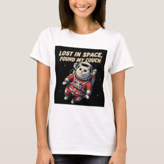 Funny Astronaut Cat T-Shirt: Lost in Space, Pet T-shirt
