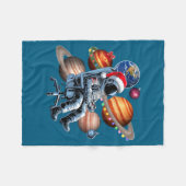 Funny Astronaut Christmas Space Lights Santa Hat P Fleece Deken (Voorkant (Horizontaal))