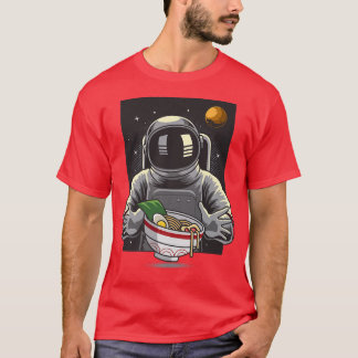 Funny Astronaut Japanse Ramen Noodles Soup Cute B T-shirt