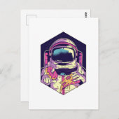 Funny Astronaut PIZZA Cartoon Graphic Space Geek Briefkaart (Voorkant / Achterkant)