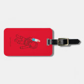 Funny Astronaut Space Rocket Name Red Luggage Bagagelabel (Voorkant horizontaal)