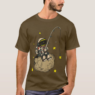 Funny astronaut vissterren op een komeet t-shirt