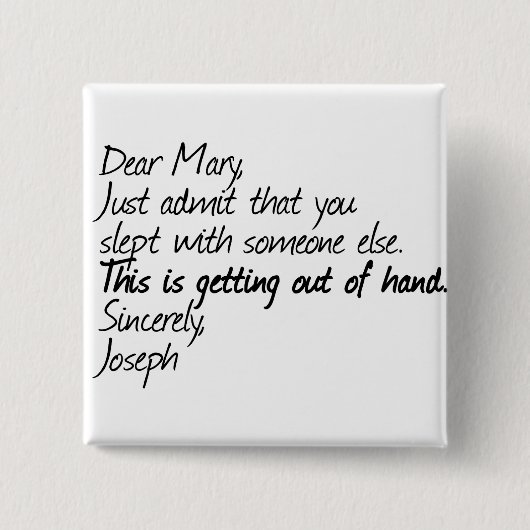 Funny atheïst design vierkante button 5,1 cm (Voorkant)