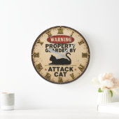 Funny Attack Cat Grote Klok (Huis)