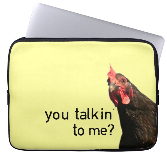 Funny Attitude Chicken Laptop Sleeve (Voorkant)
