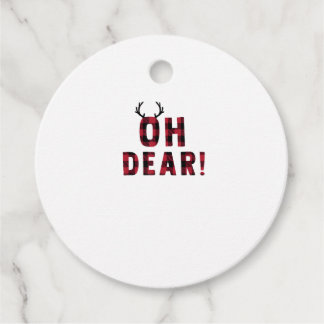 Funny Attitude Oh Dear Plaid Deer Creative Design Bedankjes Labels