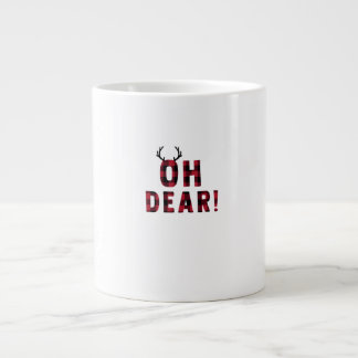 Funny Attitude Oh Dear Plaid Deer Creative Design  Extra Grote Beker