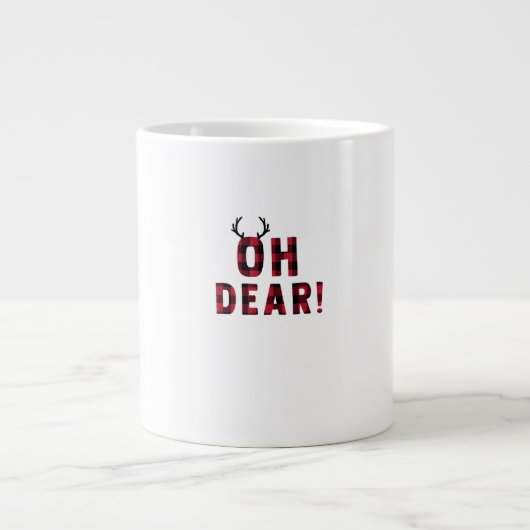 Funny Attitude Oh Dear Plaid Deer Creative Design  Extra Grote Beker (Voorkant)