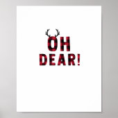 Funny Attitude Oh Dear Plaid Deer Creative Design Poster (Voorkant)