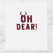 Funny Attitude Oh Dear Plaid Deer Creative Design Wijn Etiket (Enkel label)