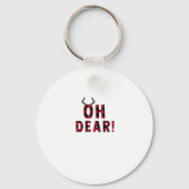 Funny Attitude Oh Dear Plaid Deer CreativeKeychain Sleutelhanger (Voorkant)