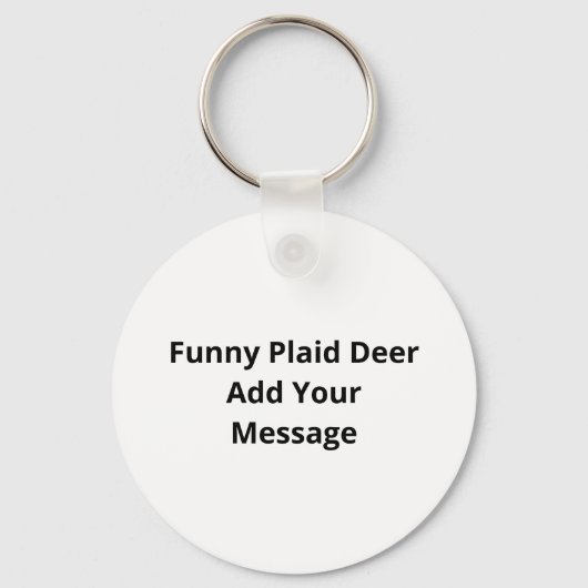 Funny Attitude Oh Dear Plaid Deer CreativeKeychain Sleutelhanger (Achterkant)