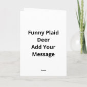 Funny Attitude Oh Dear Plaid DFolded Greeting Card Kaart (Achterkant)