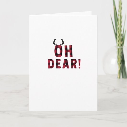 Funny Attitude Oh Dear Plaid DFolded Greeting Card Kaart (Voorkant)
