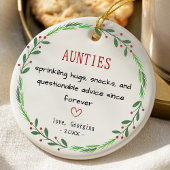 Funny auntie quote personalized keepsake keramisch ornament
