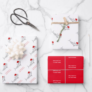 Funny Aussie Shark Xmas-kaart  Inpakpapier Vel