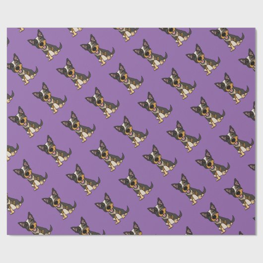 Funny Australian Cattle Dog Puppy Artwork Cadeaupapier (Vlak)