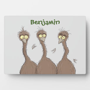 Funny Australian emu trio cartoon illustratie Fotoplaat
