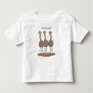 Funny Australian emu trio cartoon illustratie Kinder Shirts