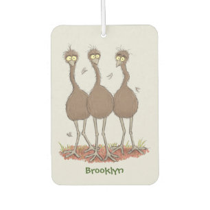 Funny Australian emu trio cartoon illustratie Luchtverfrisser